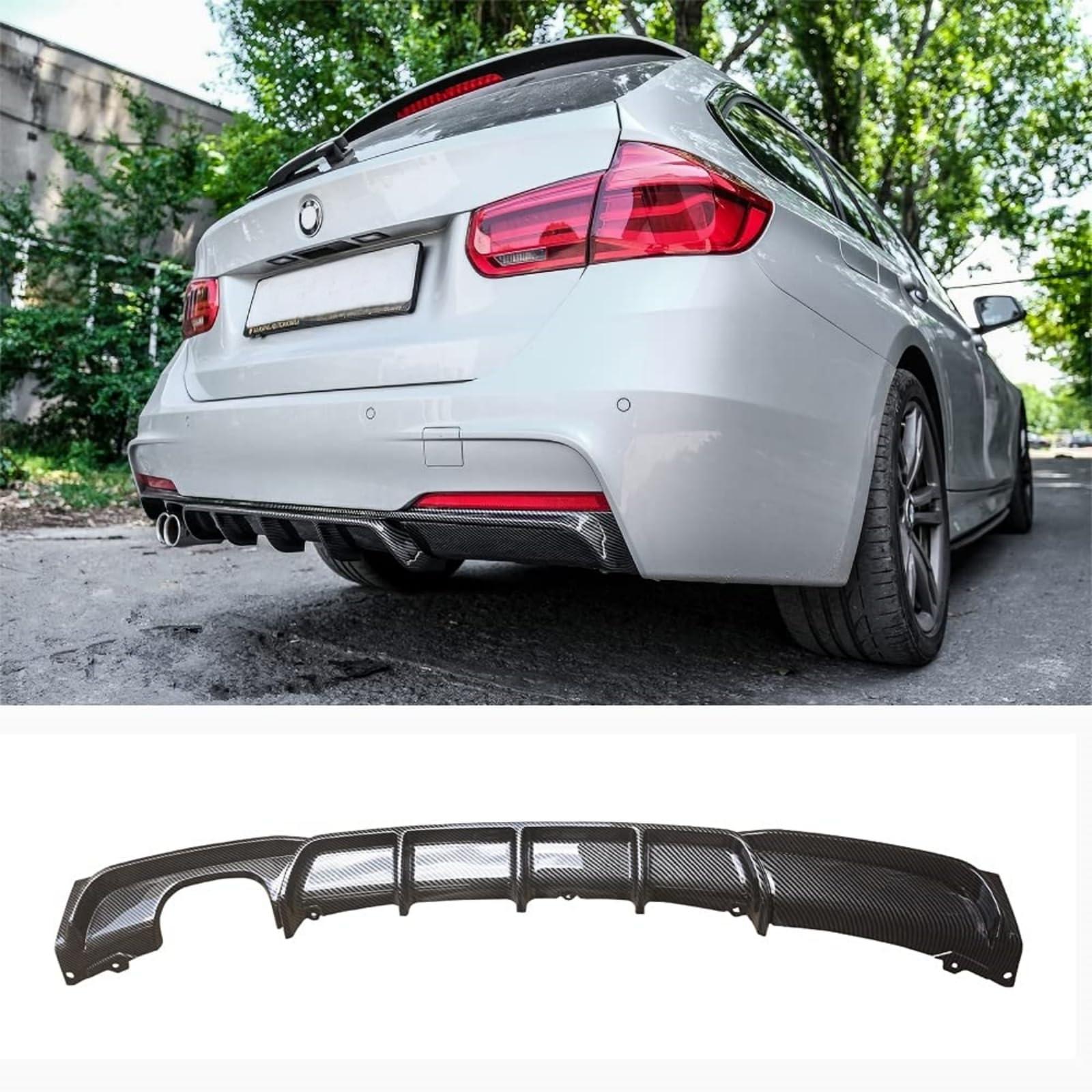 リアディフューザー 2012-2019 BMW 3シリーズ F30 F31 Mスポーツ 車用 ABS製 カーボン調 リアバンパー 塗装済み 改装パーツ 品質 改装専用 ドレスアップ リアリップ ガーニッシュ カーアクセサリー エアロパーツ