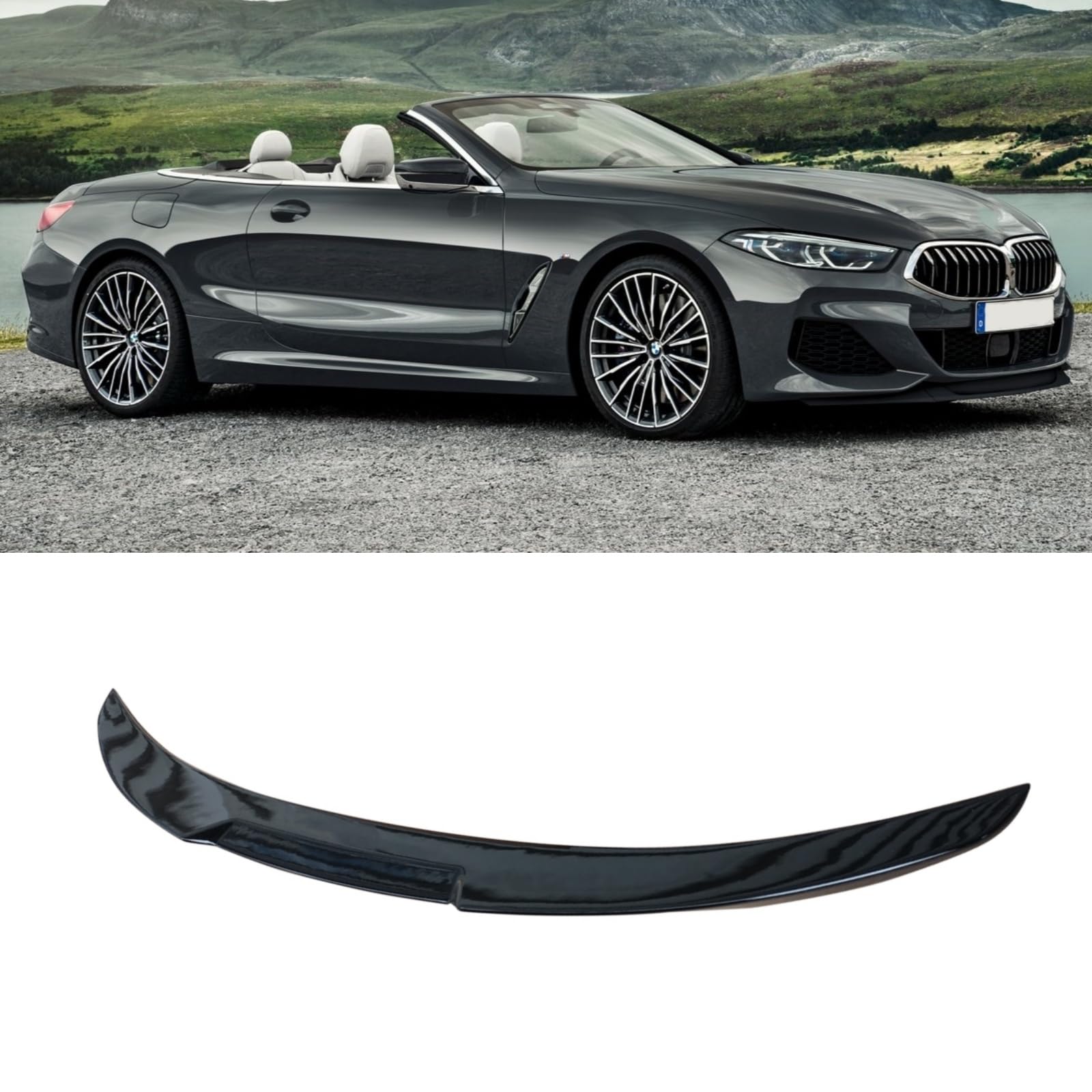 BMW リアスポイラー 2019-2024 8シリーズ コンバーチブル G14 F91 M8 840i コンバーチブル 車種専用 リアスポイラー リアウィング トランクスポイラー リアアンダースポイラー 改装パーツ ABS製 塗装済み エアロパーツ カスタム カーアクセサリー 艶あり黒|ネフストア