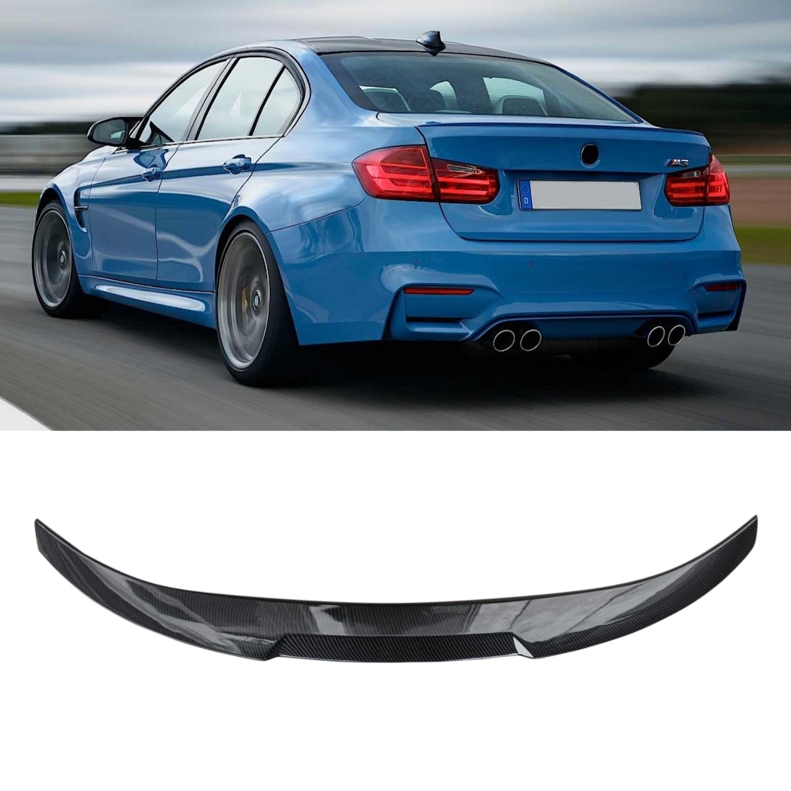 リアスポイラー BMW F80 3シリーズ M3 F30 セダン 2013年～2018年 車種専用 リアウィング 塗装済み ABS製 外装パーツ カーアクセサリー カーボン調 エアロパーツ カスタム トランクスポイラー リアアンダースポイラー 改装パーツ
