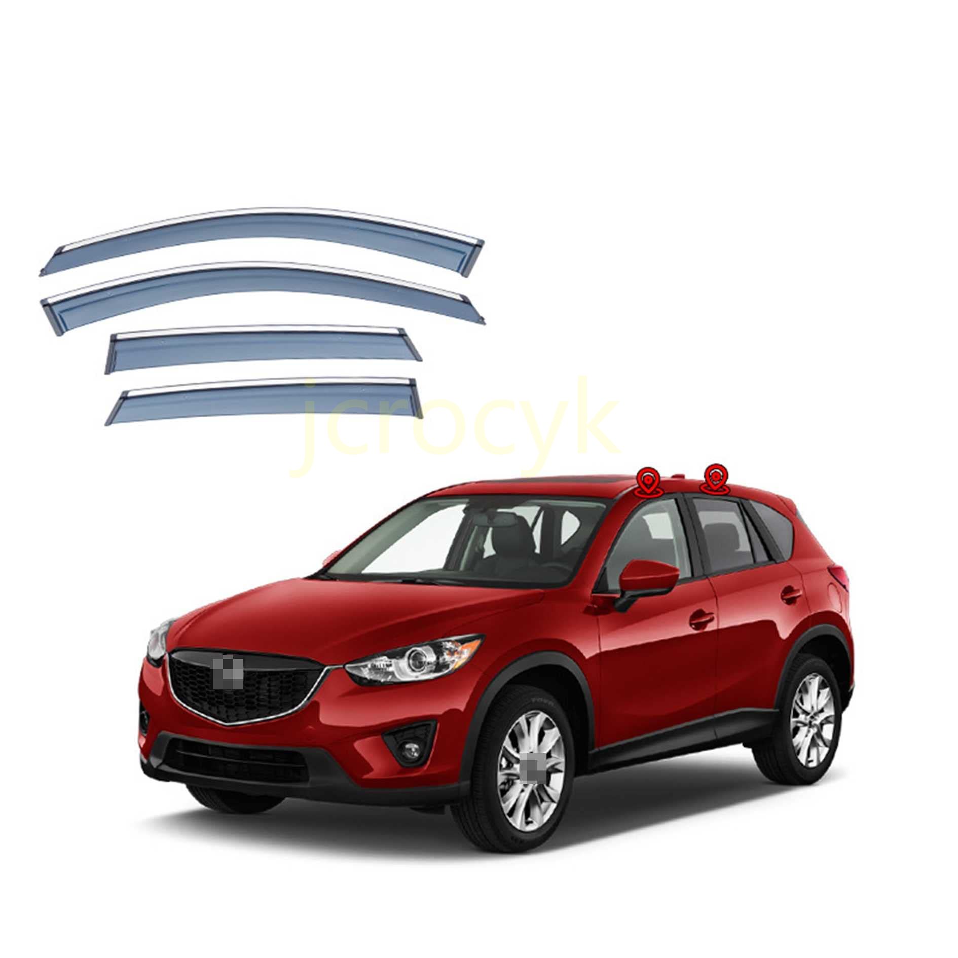 【4枚 】車用サイドバイザー マツダ CX-5 KE系 2013-2016 専用 ドアバイザー サイドバイザー 車種専用設計 カーレインシールド トリムカバー 雨除け 換気 ドアバイザー 半透明ブラック 社外品｜ネフストア