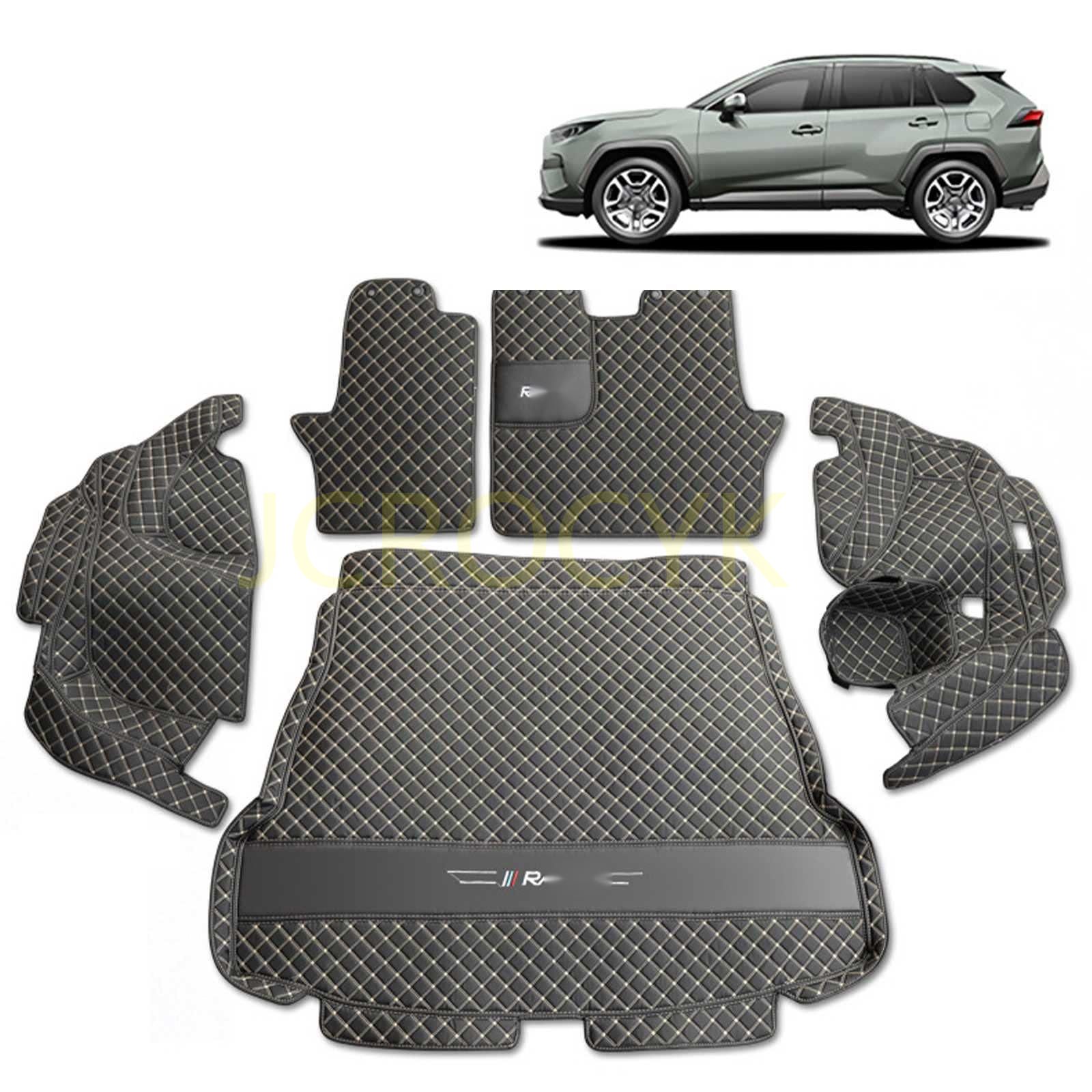 トヨタ 新型RAV4 XA50系 専用 カスタム トランクマットXPE レザー ラゲッジマットカーゴマット フルセット防水車トランクマット すべての天気、 傷防止カスタム荷台マット 抗菌ラゲッジルームマット 耐汚れラゲージトレイ 取付簡単(刺ロゴ) 2019年4月~2022年5月｜ネフストア