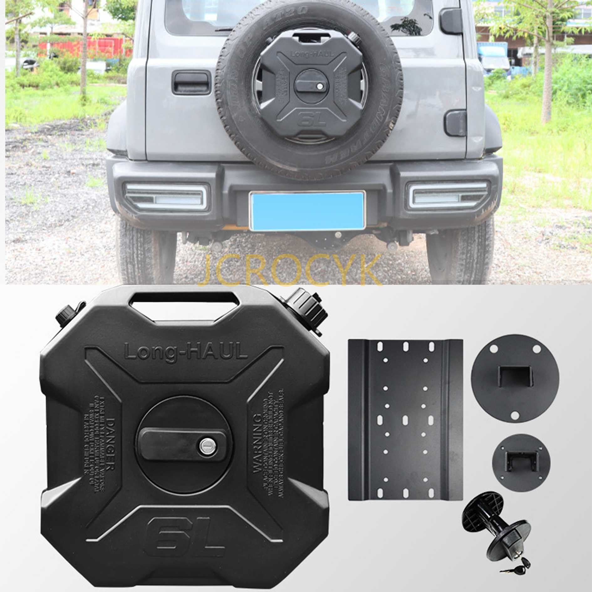 新型 スズキ ジムニー JB64W ジムニーシエラ JB74W 専用 リア スペアタイヤ 燃料タンク 新型スズキジムニー 燃料タンク ガソリン携行缶 Jimny JB64 JB74 専用設計 6L / 10L ポリタンク フューエルカン プロ ポータブル燃料缶 オイルタンク 外装パーツ アクセサリー 増設用水