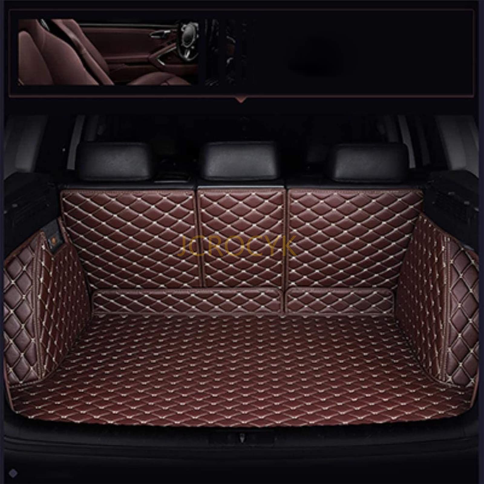 カスタム トランクマット 日産アルマーダ(Armada) 2012-2018 XPE レザー ラゲッジマット カーゴマット フルセット防水車トランクマット すべての天気、 耐摩擦、 耐汚れ、 内装パーツカーアクセサリー