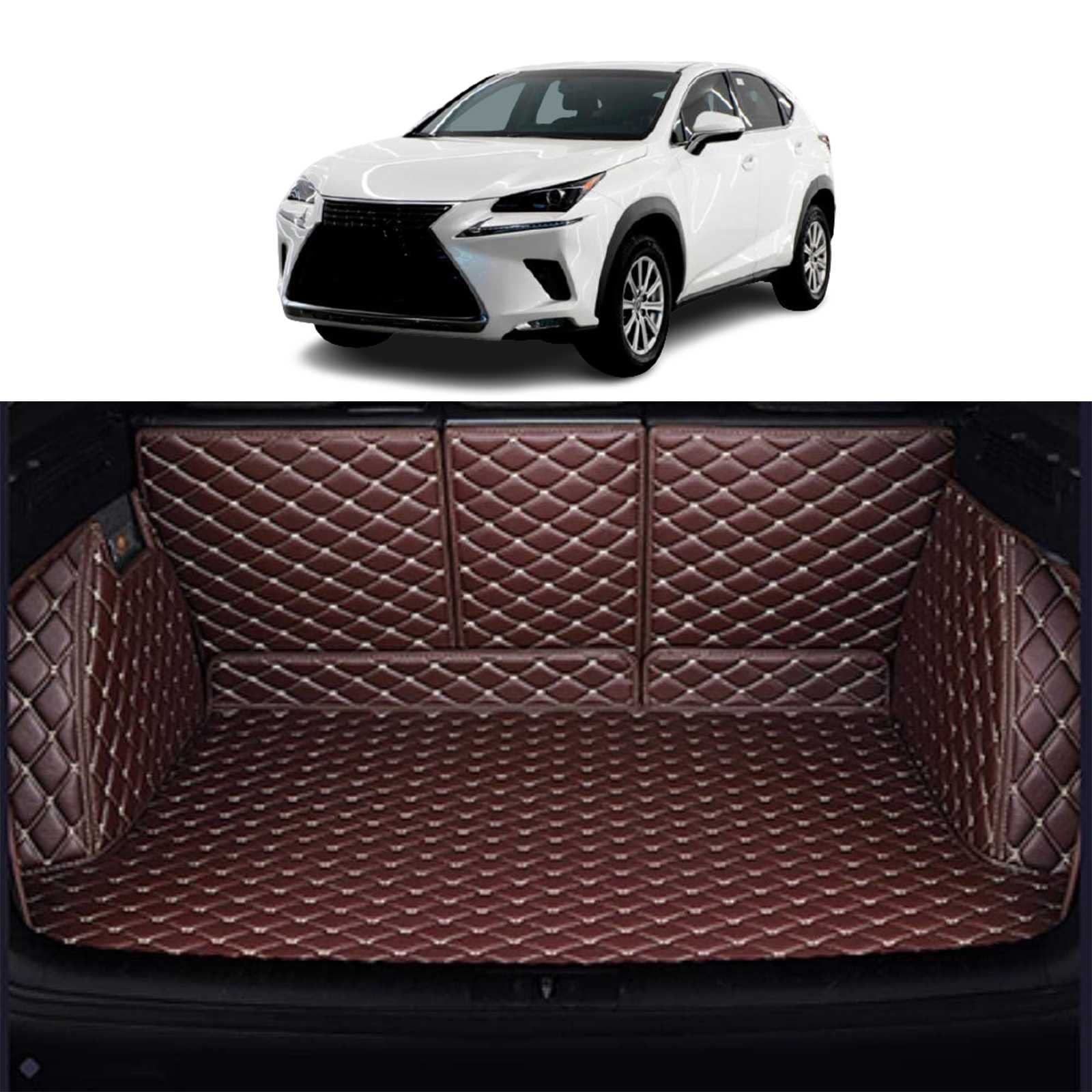 レクサス NX200T NX300 NX300h 2015-2019 専用 カスタム 車の トランクマットXPE レザー ラゲッジマットカーゴマット フルセット防水車トランクマット すべての天気、 傷防止カスタム荷台マット 抗菌ラゲッジルームマット 耐汚れラゲージトレイ 取付簡単