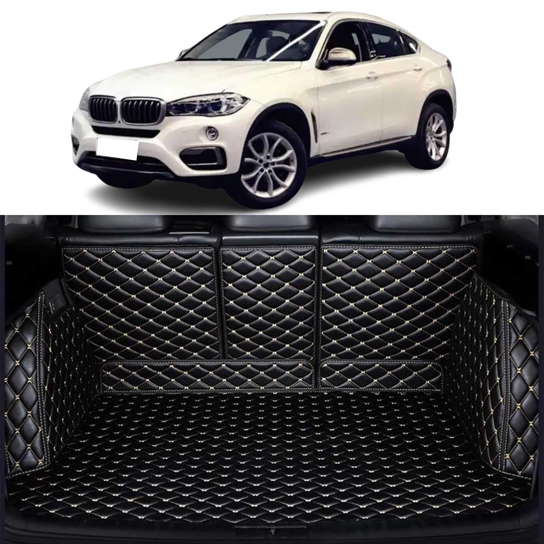 カスタム トランクマット BMW X6 F16 2015 2016 2017 2018 2019 に適用 専用設計トランクマット ラゲッジマット防水 XPE レザー ラゲッジマット カーゴマット 耐汚れ 荷台マット ラゲージトレイ