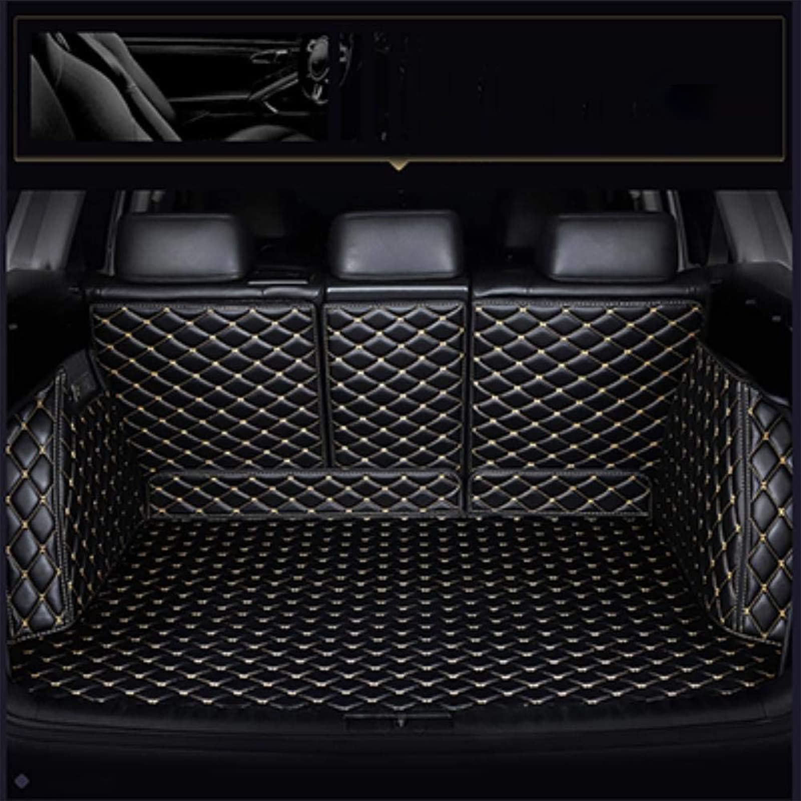 カスタム トランクマット 三菱パジェロ (Pajero) V93 V97 2007-2020 XPE レザー ラゲッジマット カーゴマット フルセット防水車トランクマット 耐摩擦、 耐汚れ、 内装パーツカーアクセサリー