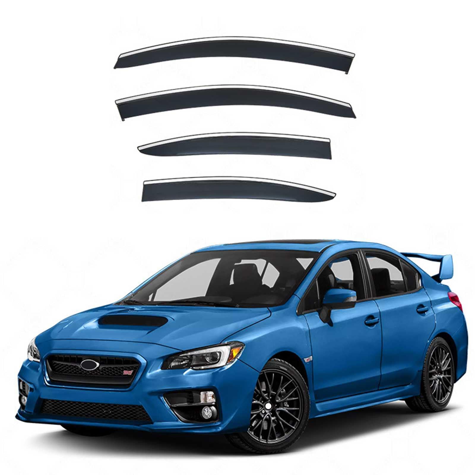 車用サイドバイザー スバルWRX VA系 セダン2014年8月-2021年1月 ドアバイザー 車種専用設計 サイドバイザー カーレインシールド トリムカバー 雨除け 換気 ドアバイザー 半透明ブラック 社外品 4枚｜ネフストア