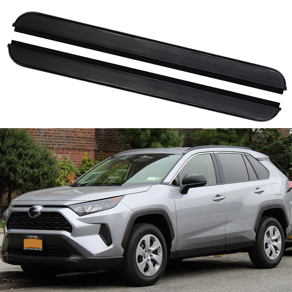 サイドステップ ランニングボード ナーフバー サイドペダルプロテクター 2個 トヨタ RAV4 2019-2024用 ブラック