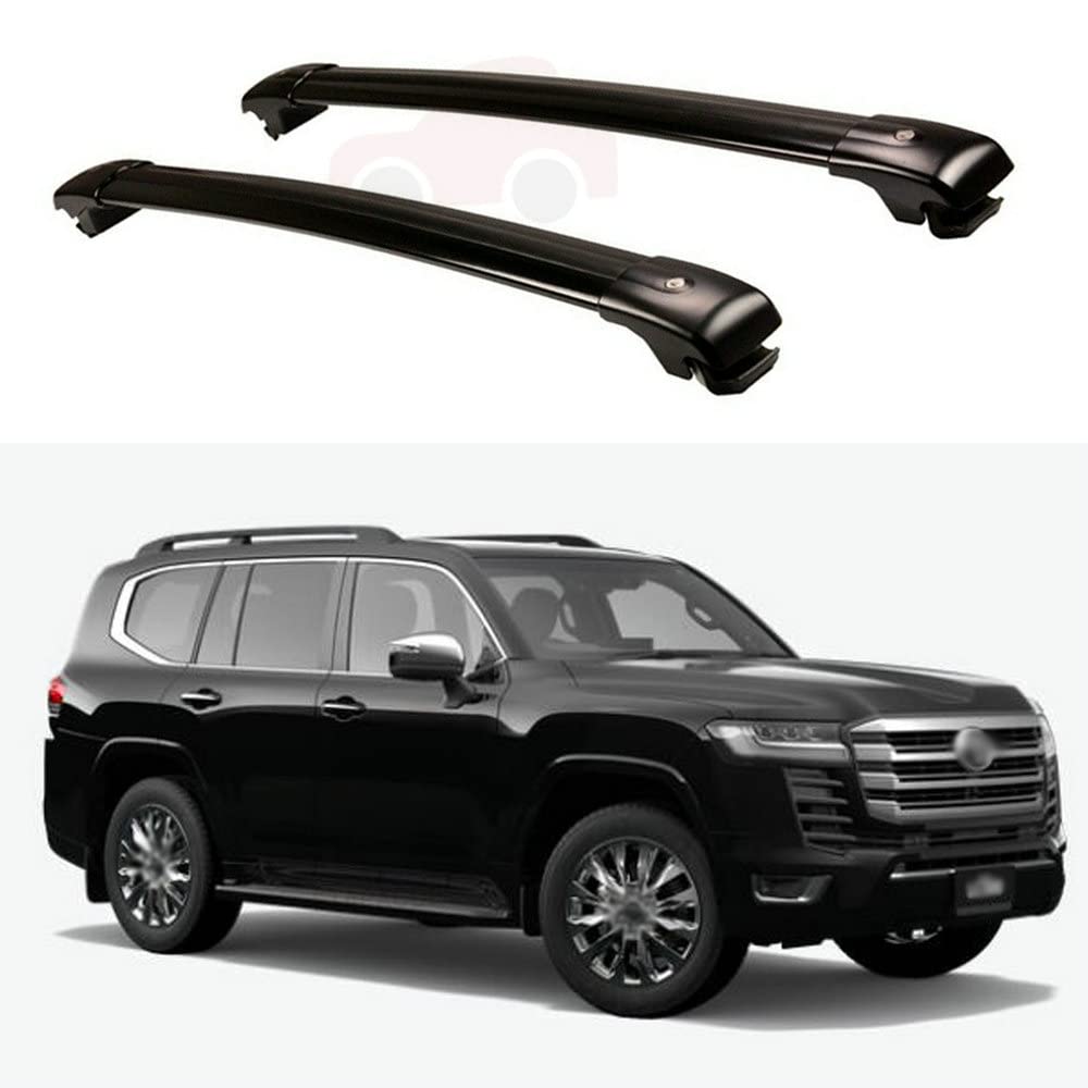 2 個アルミクロスバークロスバーランドクルーザー LC300 J300 2021 2022 2023 荷物キャリアルーフレールラックロック可能