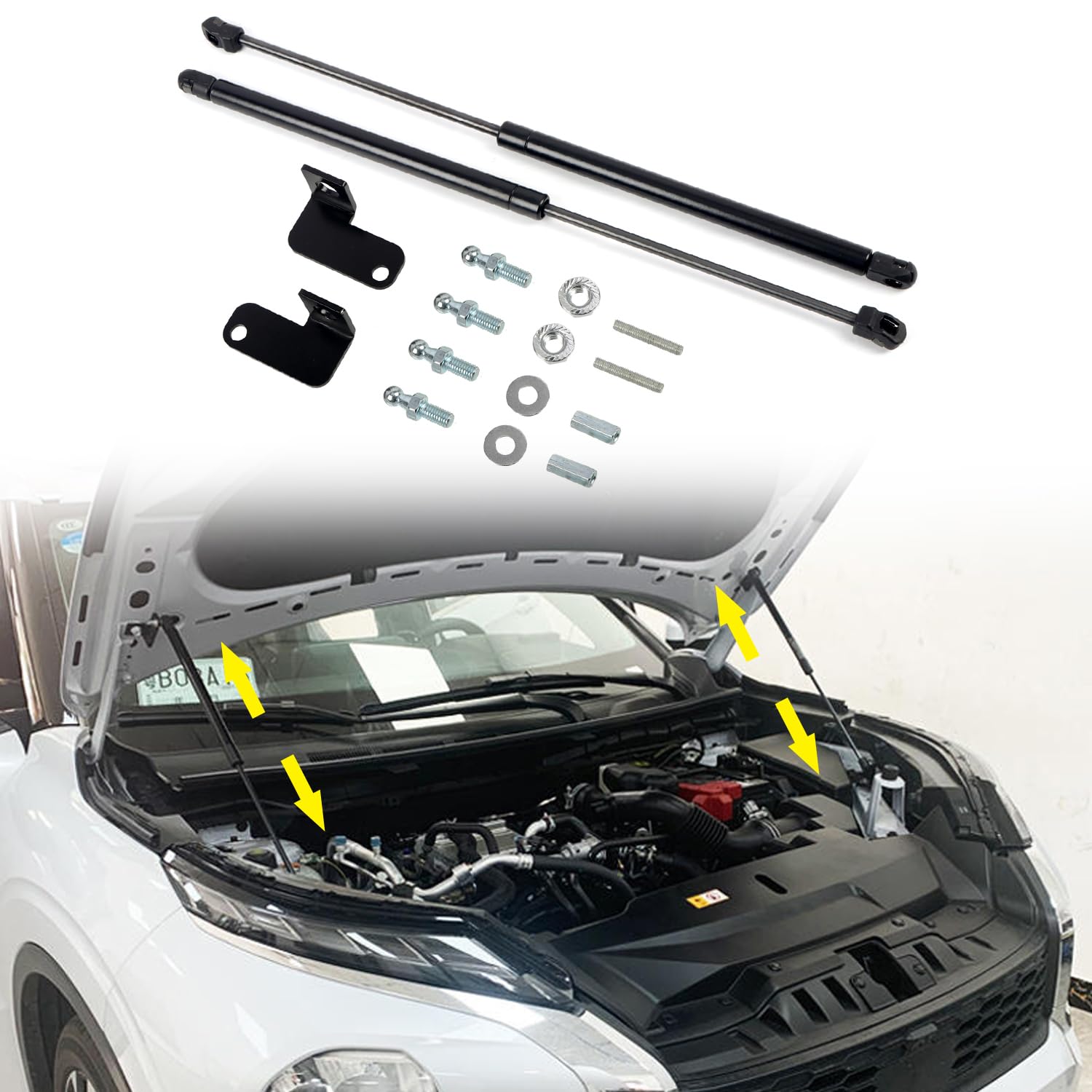 三菱 新型 アウトランダー outlander PHEV GN0W 2022～現行に適用ボンネットダンパー フードダンパー 車両改装改造用 リフトサポート フードショック カスタムパーツ ステンレス製 車作業用 2本セット