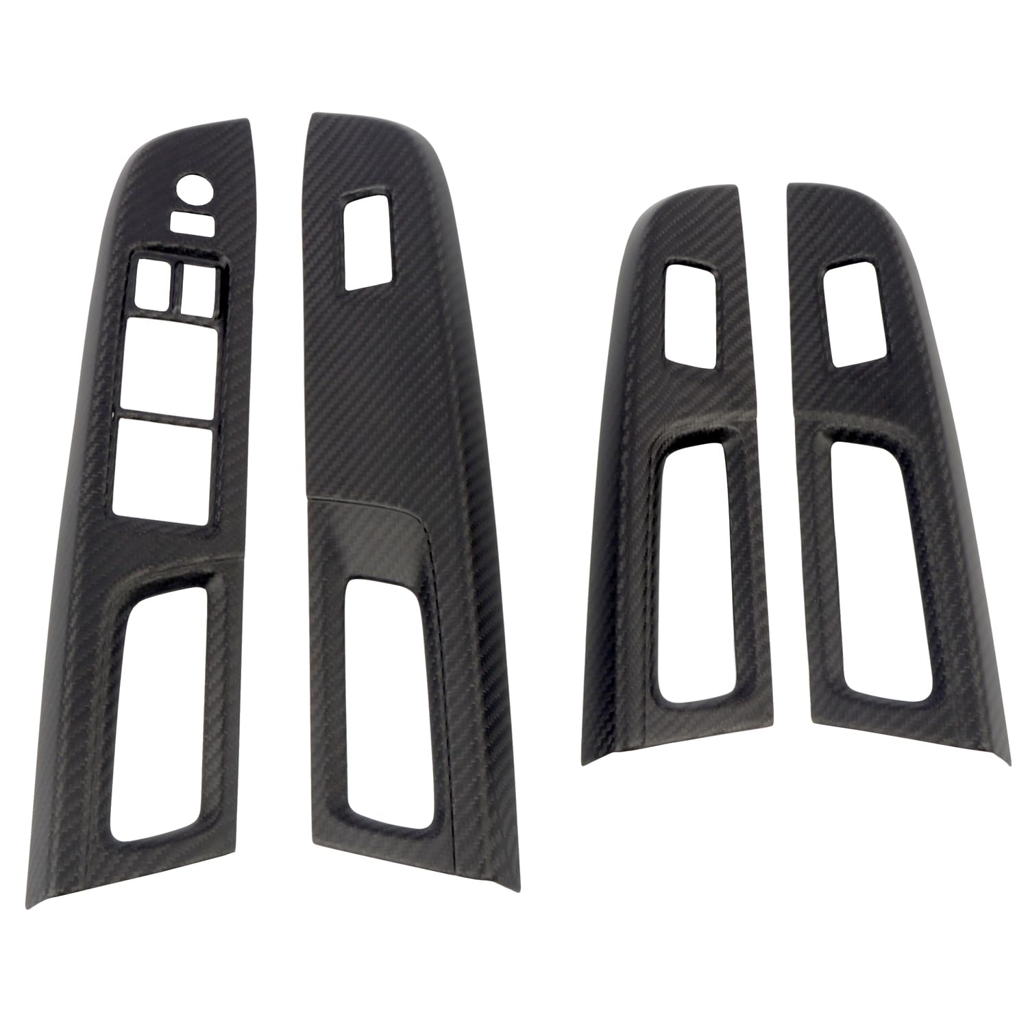 スバル WRX S4 VAG WRX STI VAB レヴォーグ VMG /VM4 前期(A/B/C型)/インプレッサ GP GJ系に適用リアルカーボンファイバ ドアスイッチパネル ウインドウ リフト ボタン フレーム 窓装飾保護ステッカー日本仕様 (艶消し)