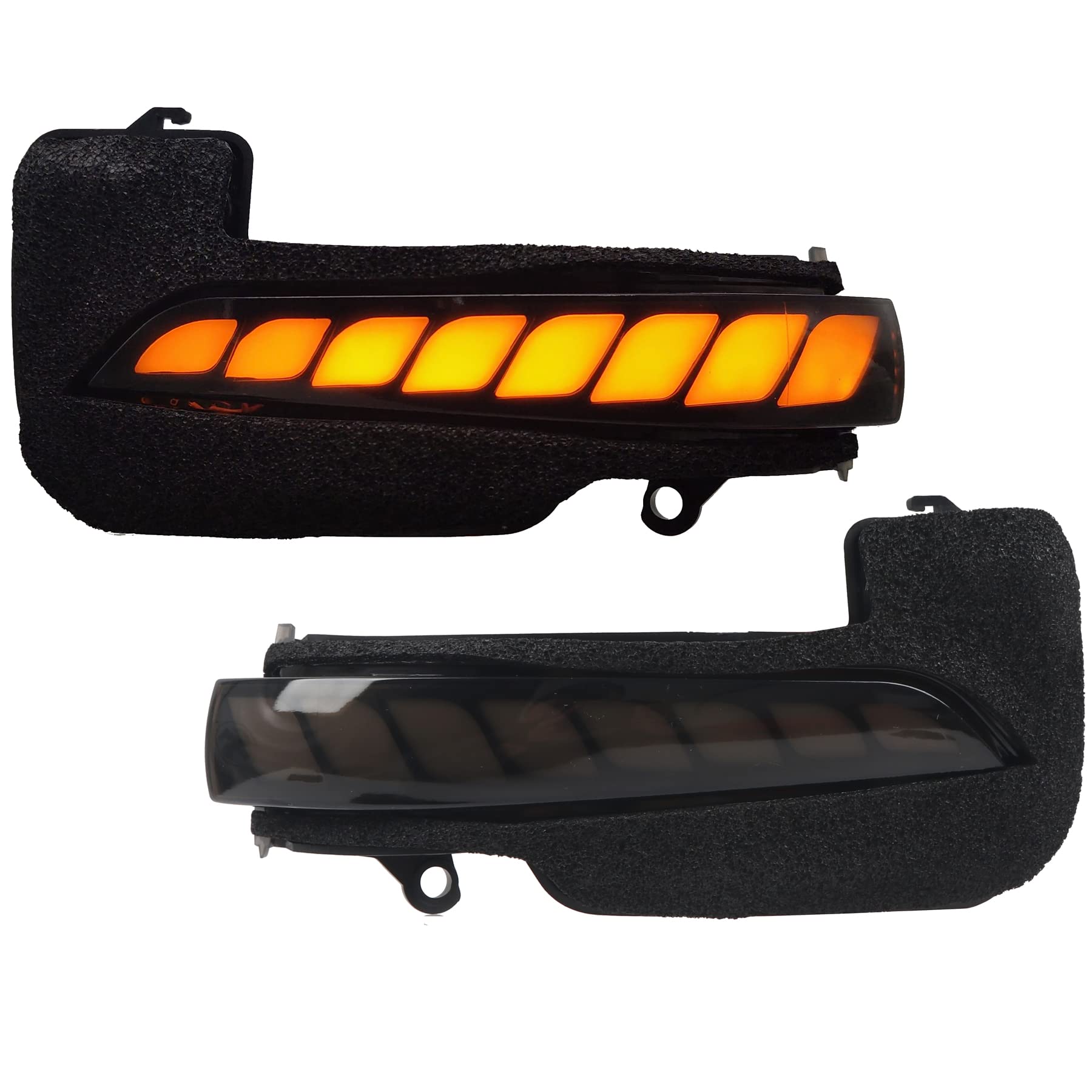 トヨタ ハイラックス GUN125系 8代目 2015.05～2020.04に適用サイドミラー流れる LED ウインカー プラスチック カバー リム 【左右1セット】 スモークブラック