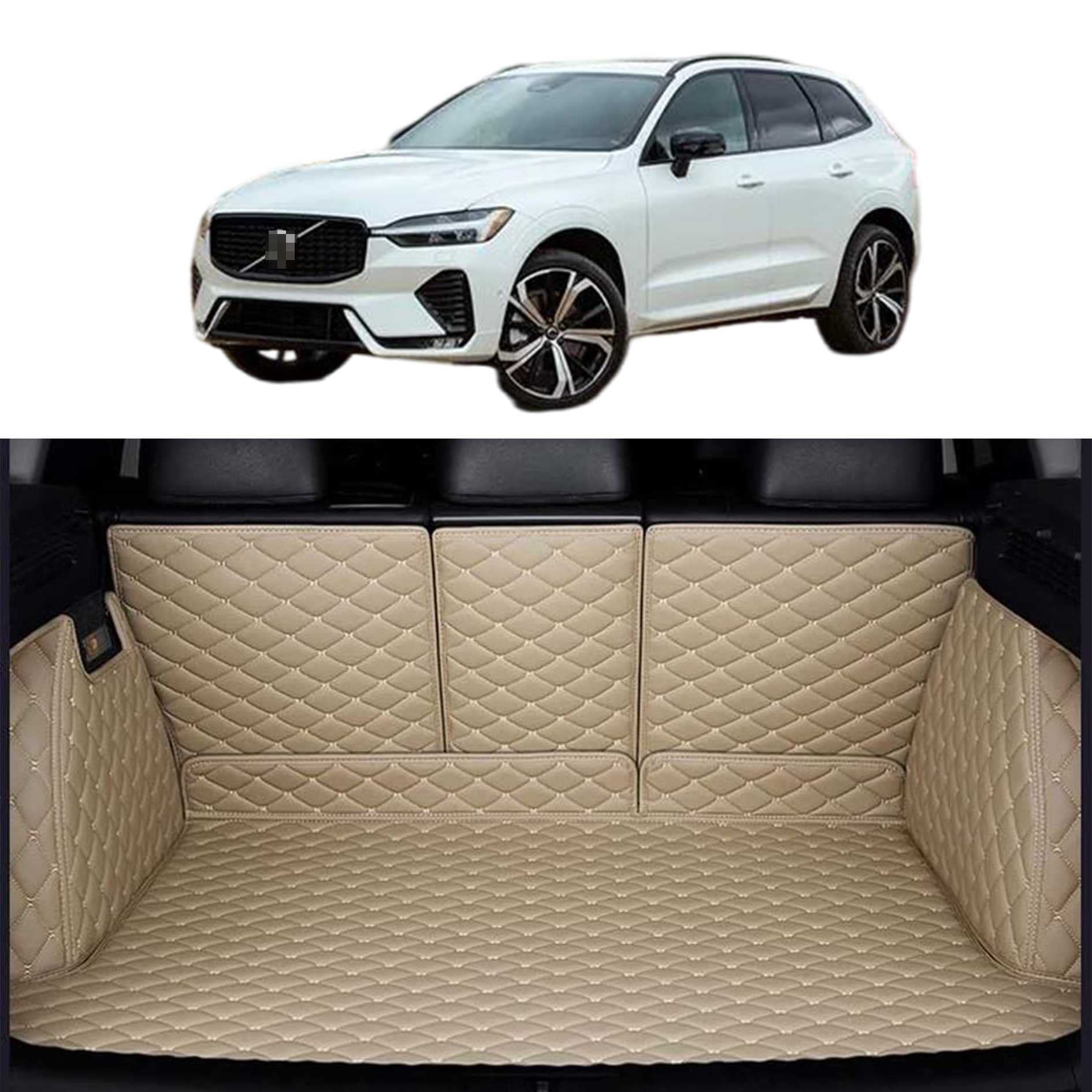 カスタム 車の トランクマット ボルボXC60 2018-2024 に適用 3Dフルカバー ラゲッジマット 専用設計車のトランクマット ラゲッジマット防水 XPE レザーカーゴマット 耐汚れ 荷台マット ラゲージトレイ 取付簡単