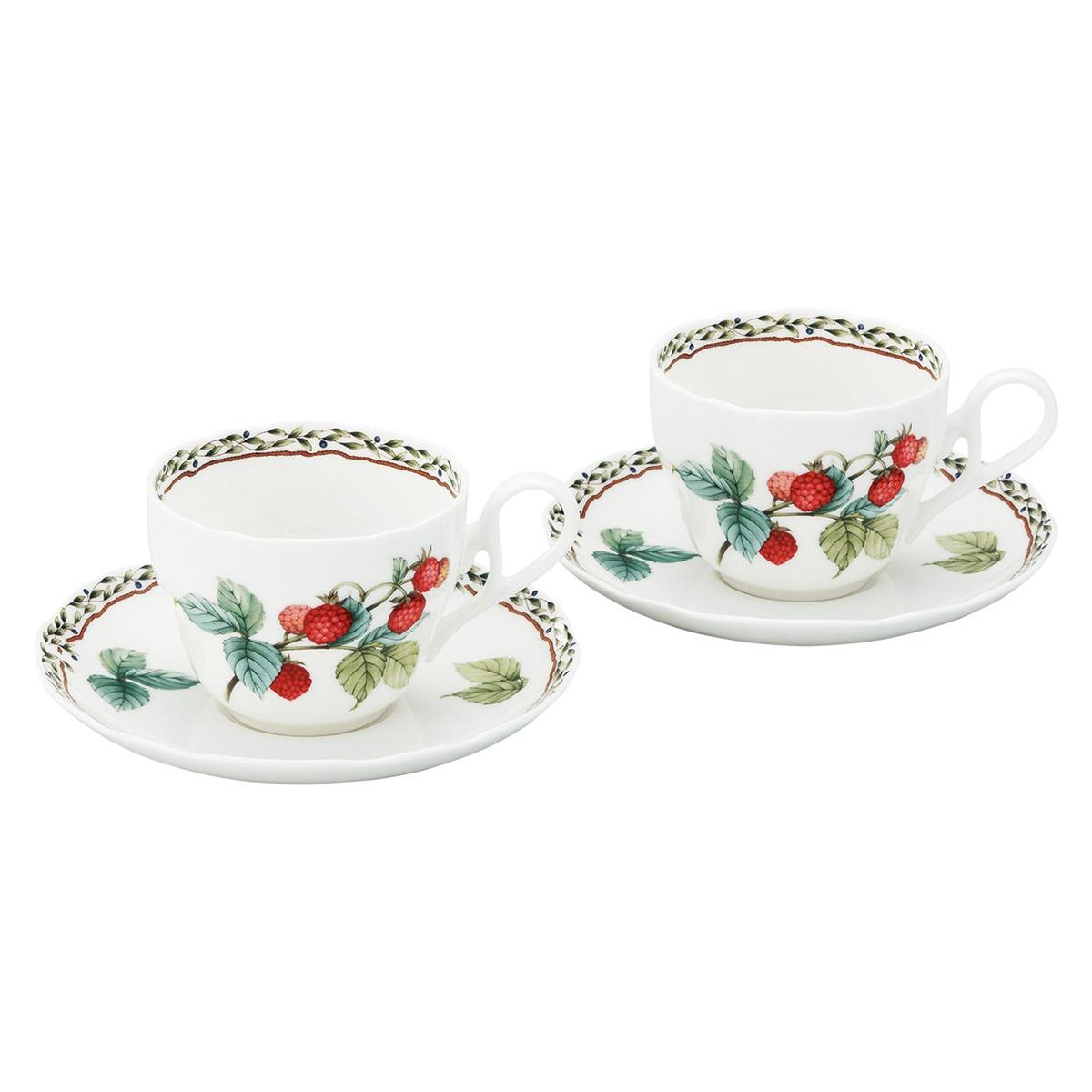 Noritake ノリ竹 優勝杯 ＆ 平円盤 ( ありの実書き割り ) ( 珈琲 紅茶 兼用) 250竓 果樹園園地 陰電子範囲相応う 2客 ボーンチャイナ P97887/4911