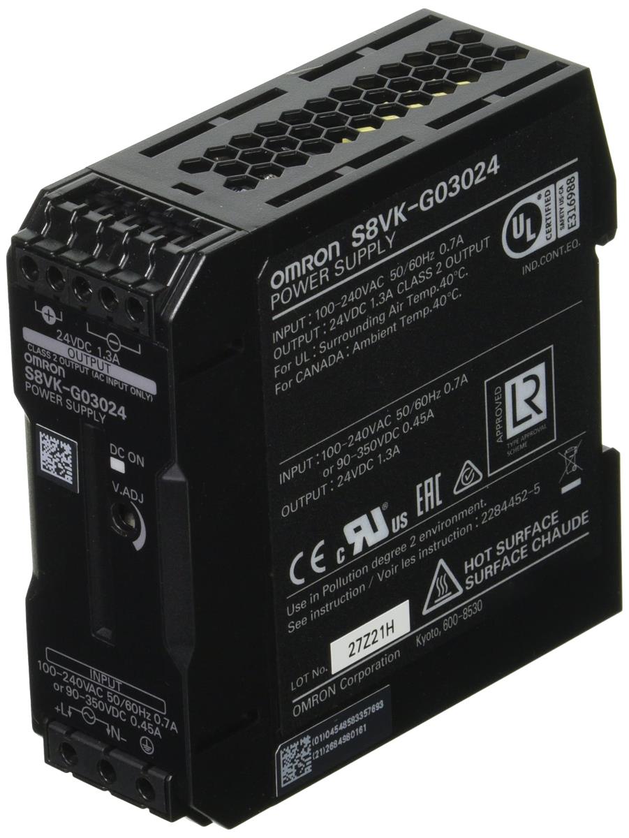 オムロン(Omron) スイッチング・力強さ給与 単相 30W AC100-240インプット/DC90-350インプット 24V1.3A最終生産物 (公式的生産品型番:S8VK-G03024)