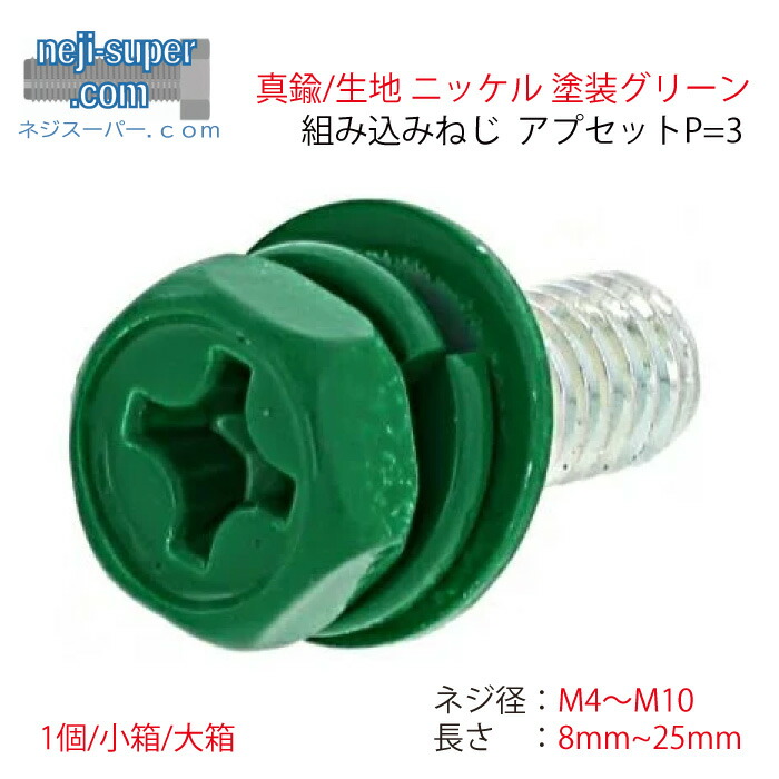 【尖んがり2倍】 金管楽器出どころNiペンキ塗り緑であること組み込みねじアプセットP\u003d3M4M5M6M8M10長さ8粍~25粍大きさ選べるなべ頭薔薇ねじばら売り螺子釘