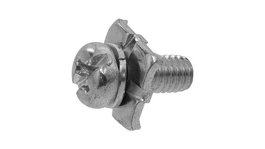 端子＋－ナベＳＨ（ＳＦＫ【1200個】ﾀﾝｼ+-ﾅﾍﾞSH(SFK 4X10 (1) 標準(または鉄) / 三価ホワイト