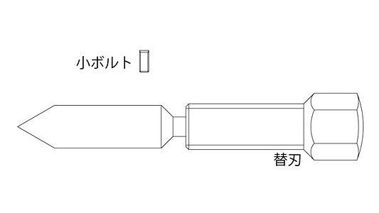 ナットブレーカー替刃・雄捩子【1個】ﾅｯﾄﾌﾞﾚｰｶ(ｶｴﾊﾞ･BT  NB-5K