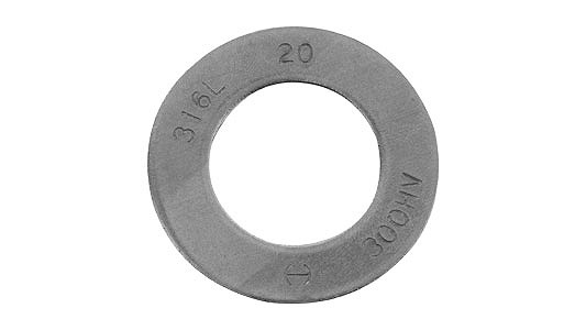 ハイテンワッシャー（３００ＨＶ【500個】A4-100ﾊｲﾃﾝW300HV  13X24X2.5 ＳＵＳ３１６Ｌ / 出どころ(または標準尺度)
