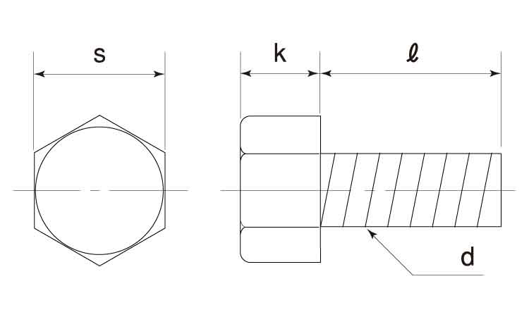 ＰＴＦＥ 六角ボルト【50個】PTFE 6カクBT 10 X 50 標準(または鉄