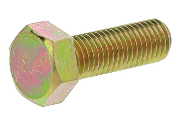 鉄/クロメート(黄褐色メッキ) 六角ボルト (細目・全ねじ)<br>Ｍ１２×５５ 《ピッチ＝1.25》 【 小箱 ： 1箱／100本入り 】