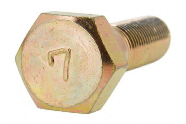 鉄/クロメート(黄褐色メッキ) 7マーク 六角ボルト (細目・半ねじ) Ｍ１０×４５　《ピッチ＝1.25》 【 小箱 ： 1箱／90本入り 】 13,217円