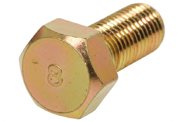 鉄/クロメート(黄褐色メッキ) 8マーク 六角ボルト (細目・全ねじ) Ｍ１２×３０　《ピッチ＝1.5》 【 小箱 ： 1箱／90本入り 】