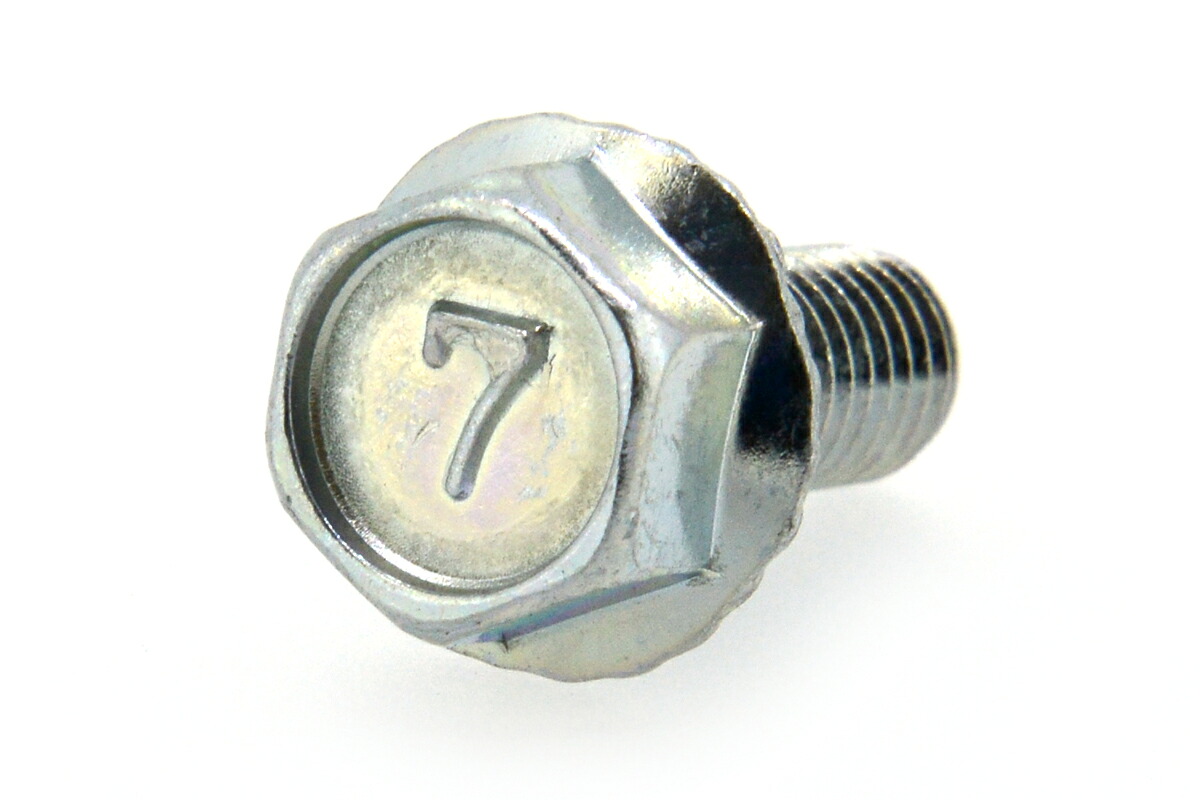 鉄/三価ホワイト 7マーク フランジボルト [2種・セレート付き]<br>(全ねじ) Ｍ６×１５ 【 小箱 ： 1箱／500本入り 】