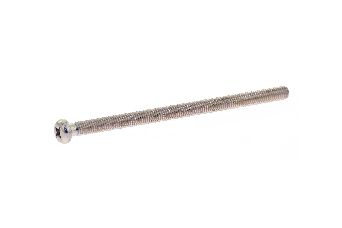 鉄/三価ホワイト (+) ナベ小ねじ (半ねじ [ねじ部：100mm]) Ｍ６×１３５　【 小箱 ： 1箱／150本入り 】