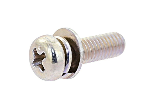 鉄/三価ホワイト (+)ナベセムス [P\u003d4] ピタック(薄板用)<br>Ｍ３×６ 【 小箱 ： 1箱／4000本入り 】