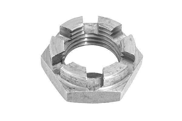 鉄/三価ホワイト 溝付ナット [2種・低形] (細目)<br>Ｍ１０ 《ピッチ＝1.25》 【 お得セット ： 20個入り 】