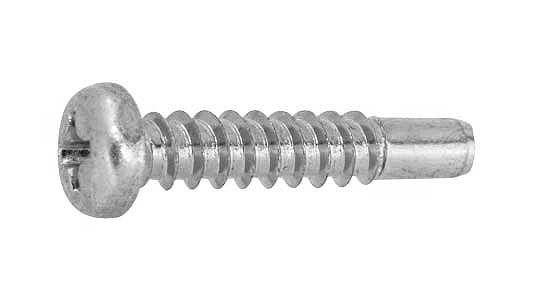 ステンレス/頭部艶消しブラック焼付塗装 (+) ナベタッピング [2種BRP形]<br>(ガイド 5mm) Ｍ４×２５ 【 小箱 ： 1箱／1000本入り 】