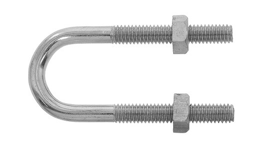 鉄/ドブ 足長Uボルト [+30mm・ナット付] (ウィット)<br>W1/2×150A (6”) 【 お得セット ： 4本入り 】