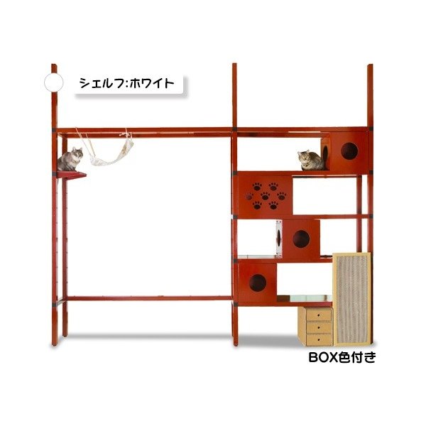 ニャンダフルシェルフ 色つや【白いこと】 BOX色付き添い人