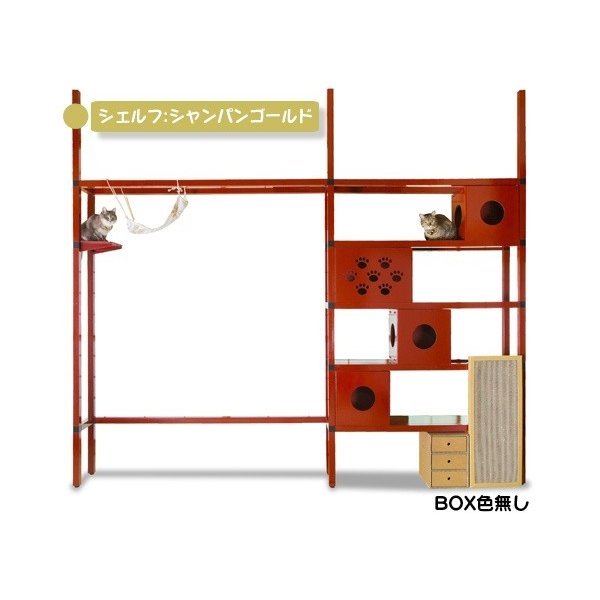 ニャンダフルシェルフ 色合い【三鞭酒ゴールド】 BOX色皆無