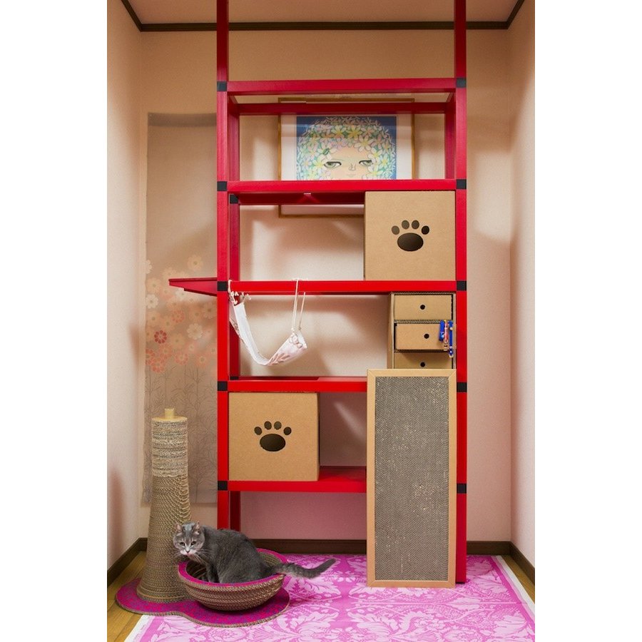 ニャンダフルシェルフ mini 色つや【赤いこと】 BOX色付き添い人