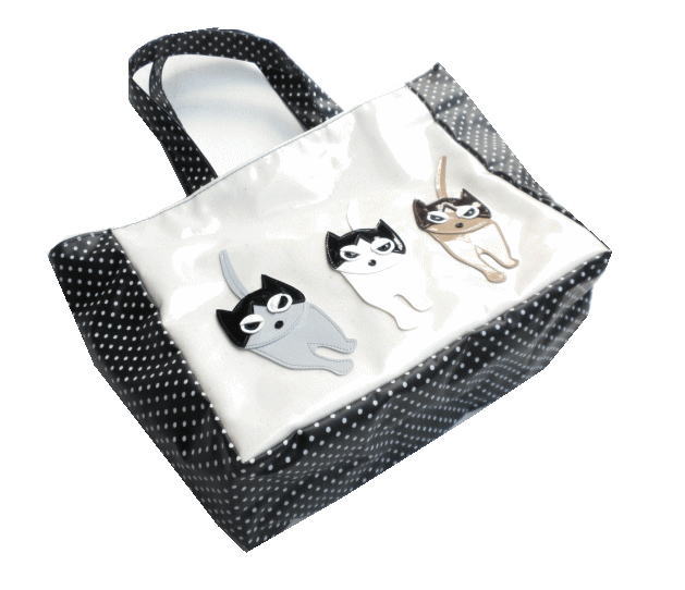【楽天市場】日本製 手作りバッグ 3匹ネコ ミニトートバッグ ファスナー付き ビニールコーティングトートバッグ ラミネート 猫グッズ 猫 雑貨