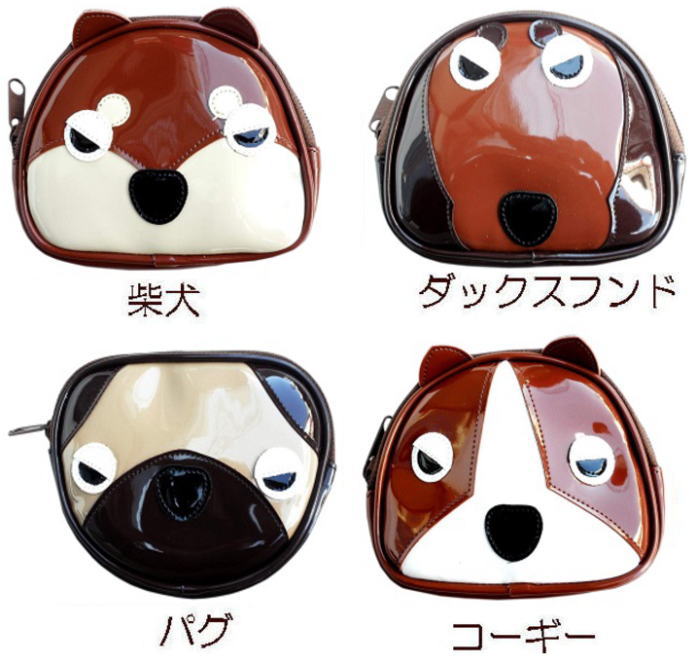 クーポン発行中 パグ 柴犬 犬柄 雑貨 小物入れ レトリバー シーズー 犬顔 フレンチブルドッグ 不機嫌ワンコ ダックスフンド コーギー ポーチ グッズ