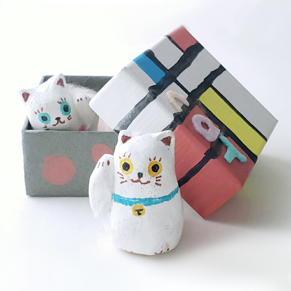 カナサン堂「ロッチェルゲン・カッツェン」 【楽ギフ_包装】招き猫/ペア/金運/人気運/ギフト/プレゼント/幸運/ラッキー/縁起物/招福/開運/チャーム/母の日/父の日/誕生日/お祝い/クリスマス/試験/合格/受験/日本/手作り/クラフト/cat/猫/インテリア/置物