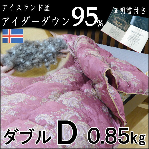 基礎づける書き出し アイスランド共和国産 アイダーダックダウン ダブル 0.85kg 綿羽布団 合掛けふとん