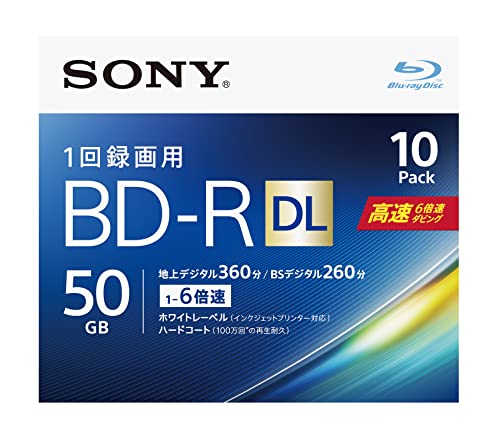 ソニー ビデオ用ブルーレイディスク 10BNR2VJPS6(BD-R 2層:6倍速 10枚パック)｜ネコサン商店