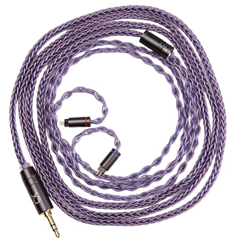 SoundsGood BlueFlame ブルーフレイム 8芯 ハンドメイド リケーブル 高純度 無酸素銅 PCUHD イヤホン アップグレード ケーブル バランス接続 交換ケーブル (2Pin(CIEM)-3.5mm (1.8m))｜ネコサン商店