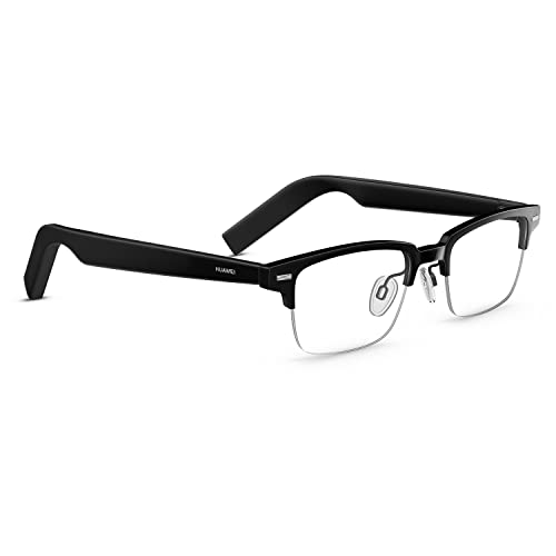HUAWEI Eyewear ウェリントン型ハーフリム Bluetoothワイヤレススマートグラス レンズ交換可能 スマートコントロール マイク通話 音漏れ低減設計 長時間バッテリー ブラック 日本正規代理店品｜ネコサン商店
