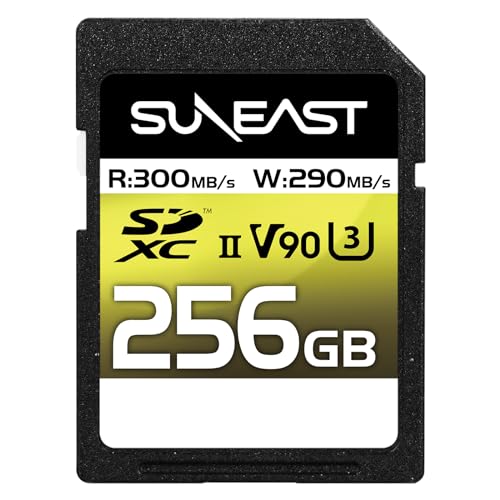 SUNEAST SDXC歌留多 256GB 最大限度300MB/s UHS-II U3 V90 pSLC 4K 8K ULTIMATE PRO 専門的 記憶装置歌留多 SE-SDU2256GA300