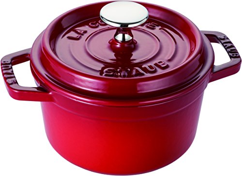 staub ストウブ 「 ピコ ココット ラウンド チェリー 14cm 」 小さい 両手 鋳物 ホーロー 鍋 IH対応 日本正規販売品 La Cocotte Round 40510-250