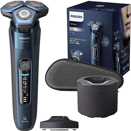 洗浄器付き フィリップス 7000 シリーズ メンズ 電動シェーバー 電気シェーバー 髭剃り 45枚スティールプレシジョン刃 360-Dフレックスヘッド S7786/54