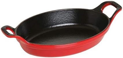 staub ストウブ 「 オーバル スタッカブル ディッシュ チェリー 21cm 」 鋳物 ホーロー グリル グラタン皿 日本正規販売品 Dish 40509-896|ネコサン商店