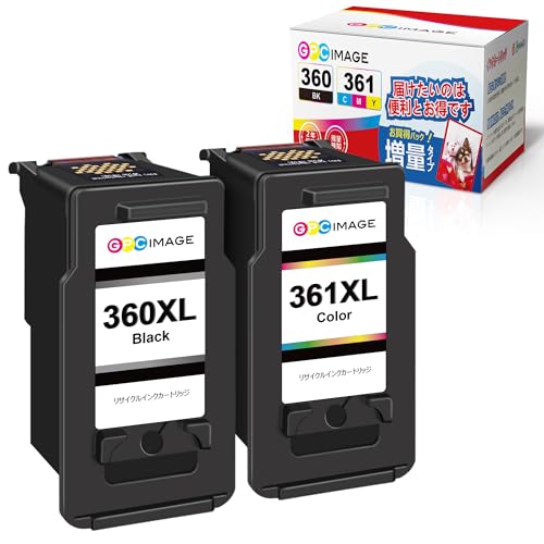 GPC Image BC-360XL BC-361XL キャノン 用 インク 360 361 純正大容量より35 アップ 360 361 インク BC-360(ブラック) + BC-361(3色カラー)セット キャノン 用 360XL 361XL リサ