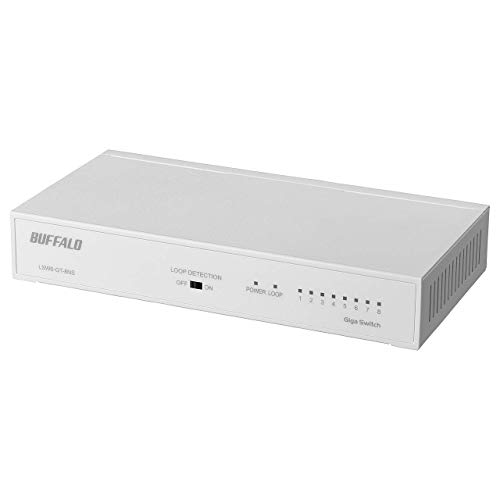 BUFFALO Giga相応う 金属元素筐体 ワット数内蔵 8界面 LSW6-GT-8NS/WH 白いこと スイッチングこしき 磁石 飾り付け築き上げる相応う 有線LAN-パソコン・周辺機器-スイッチングハブ