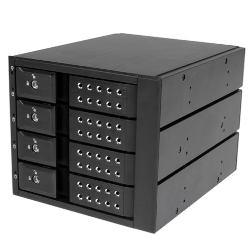 StarTech.com 4x 3.5インチSAS 2.0/SATA 3.0 HDDドライブ対応モバイルラック インナートレイ不要 ホットスワップ 3x 5インチベイに搭載 HSB4SATSASBA